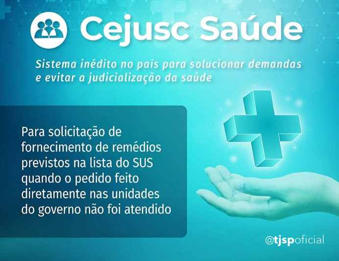TJSP lança Cejusc Saúde | Imagem: Divulgação/@tjspoficial